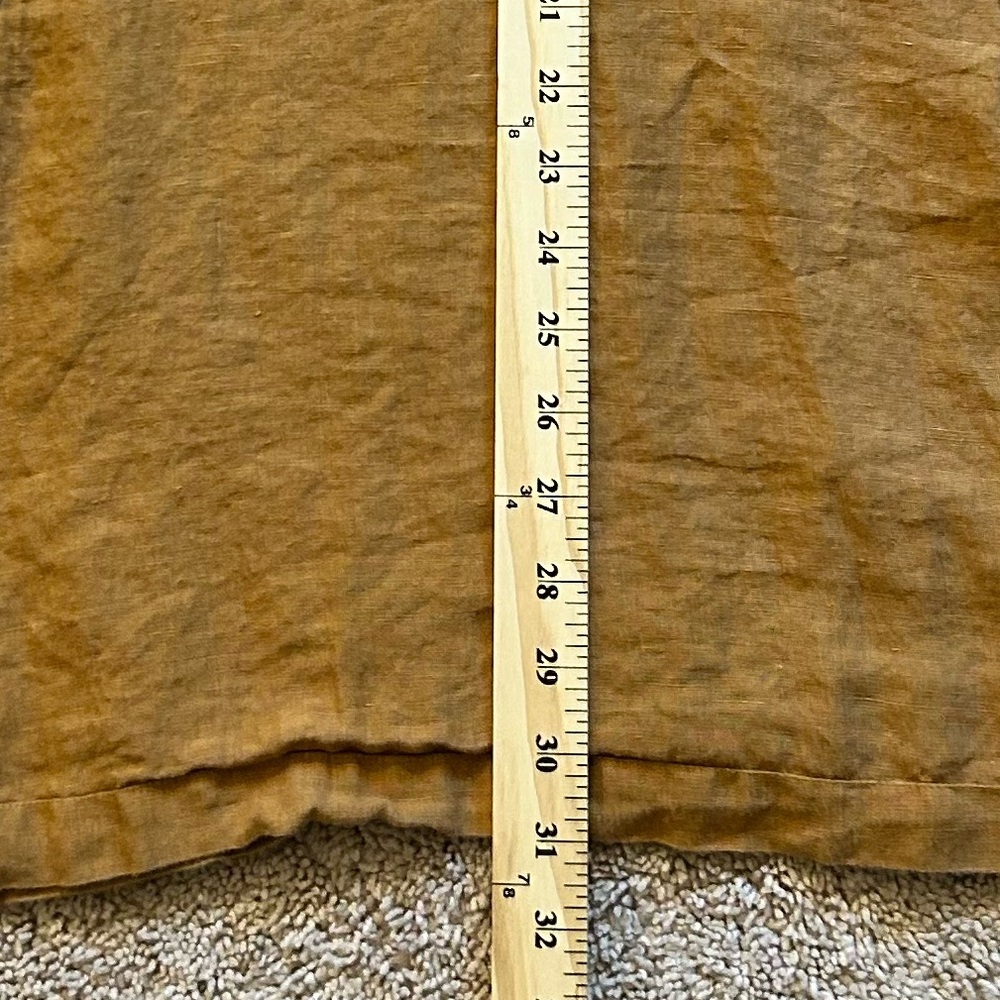 Ethically sourced women owned small business European linen rust dress Large - Picture 9 of 10